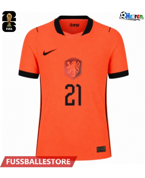 Günstige Niederlande Frenkie de Jong #21 Heimtrikot WM 2026 Kurzarm